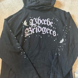 Black Phoebe Bridgers Hoodie with Moon and Stars